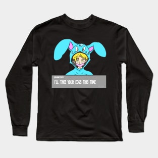 Bunnyboy Easter day RPG Gaming Style Blue Long Sleeve T-Shirt